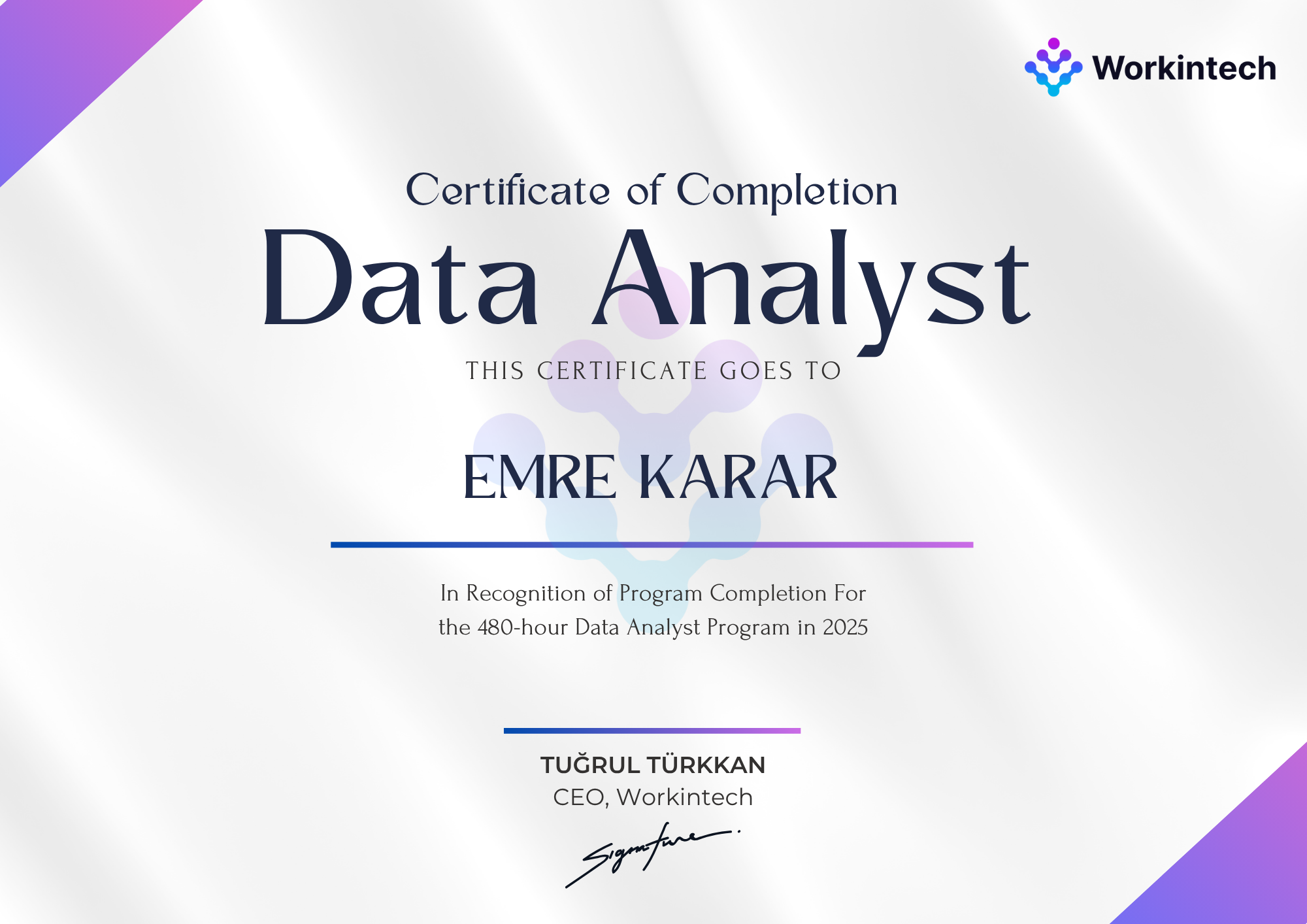 dataAnalyst sertifikası